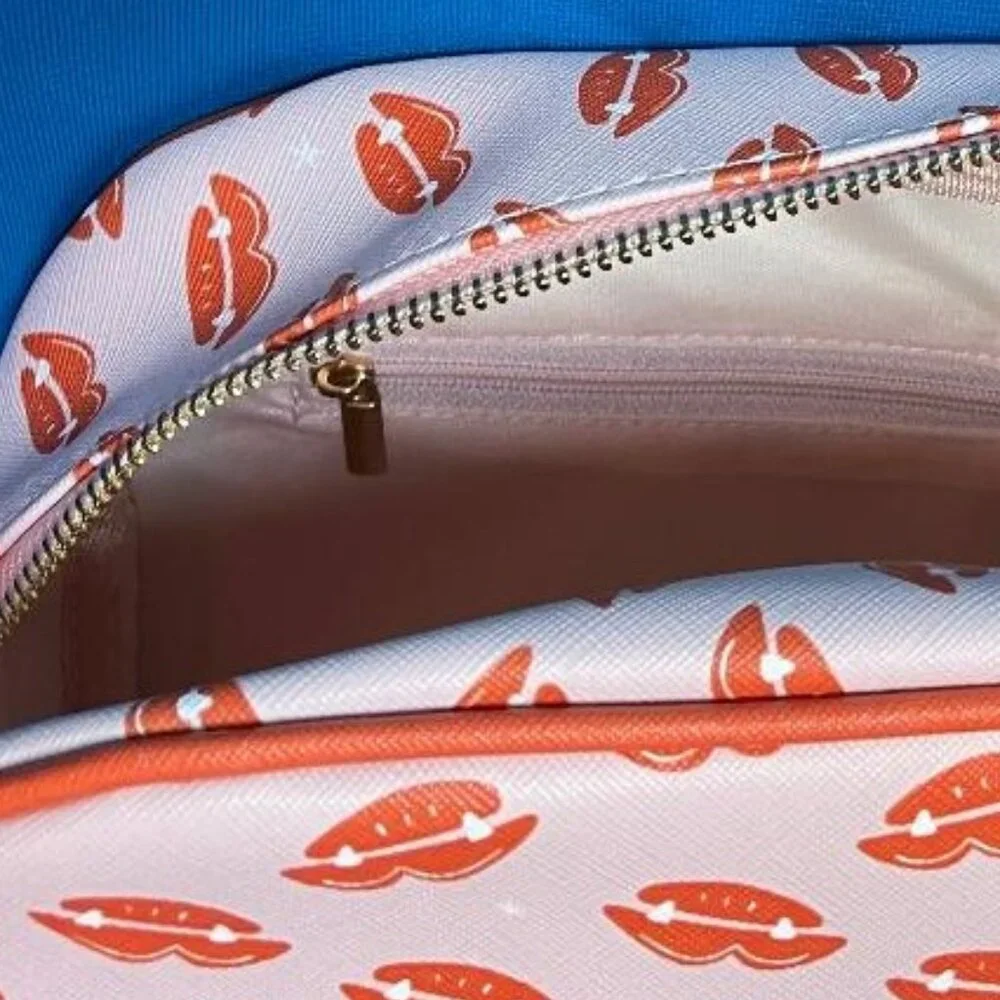 NWT ~ THE VINTAGE COSMETIC CO PINK RED LIP COSMETIC MAKE - UP TRAVEL BAG / CASE